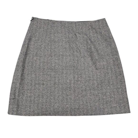 Theory Abbot Knit Herringbone/Chevon Mini Skirt Lined Gray/Black Size 6 NWT - Picture 11 of 16